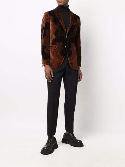 Etro paisley-print velvet blazer outlook