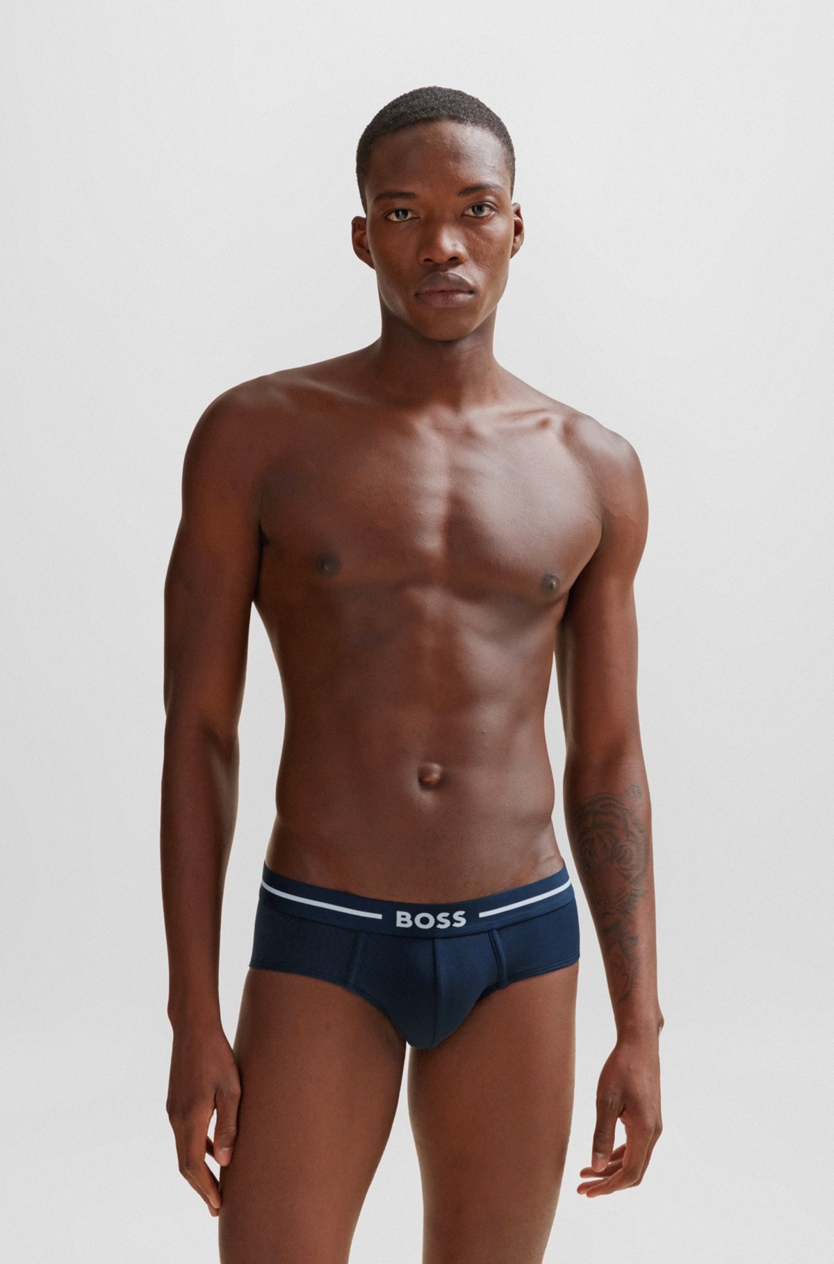 THREE-PACK OF STRETCH-COTTON TRUNKS WITH LOGO WAISTBANDS - 7