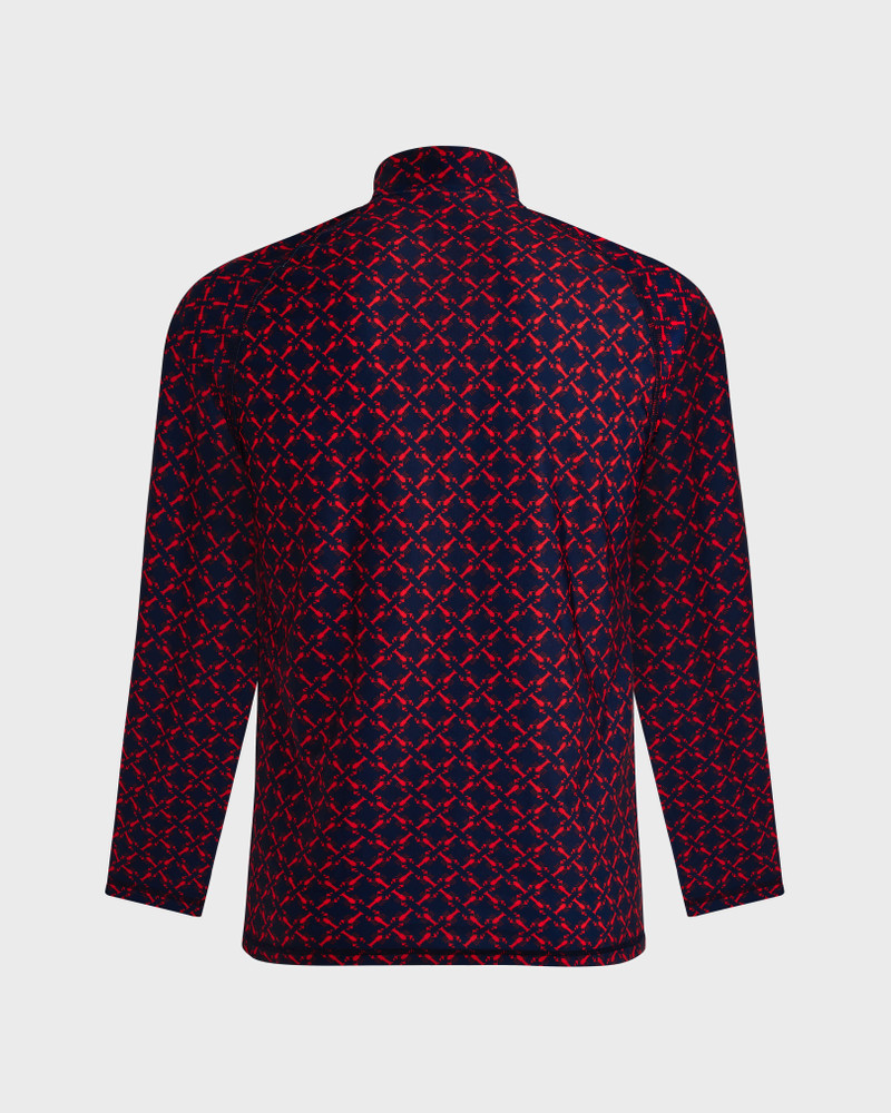 Men Zipped Long Sleeves Rashguard Homard Pixel 2