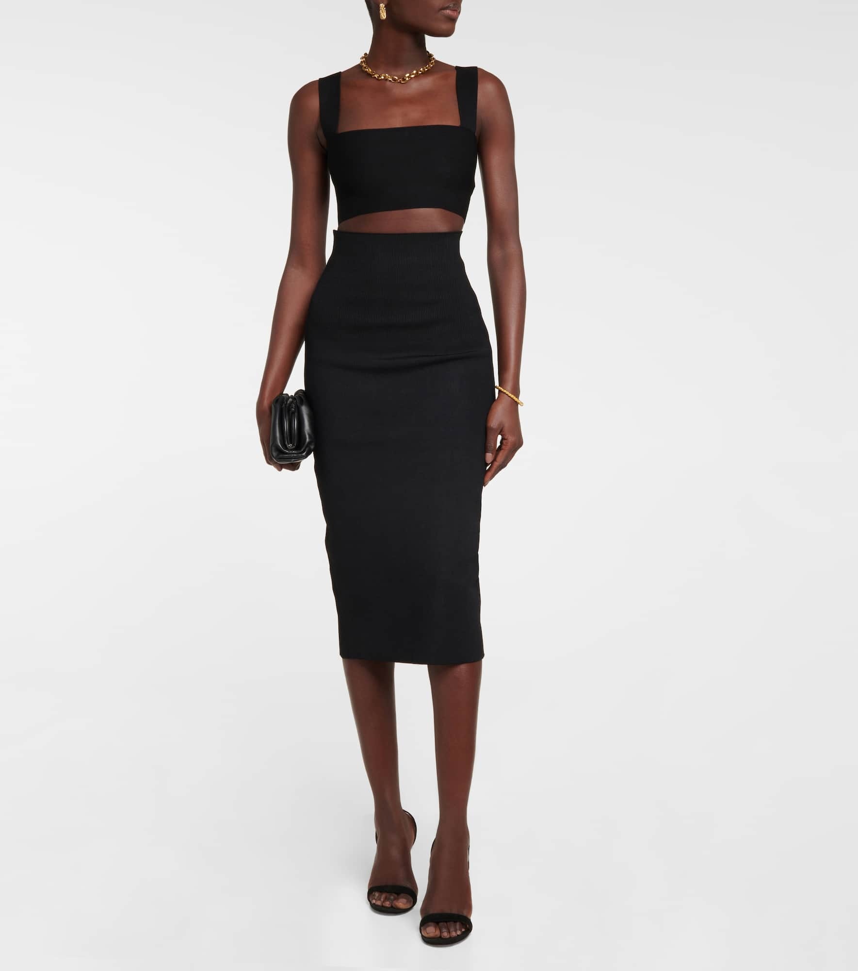 VB Body high-rise knit midi skirt - 2