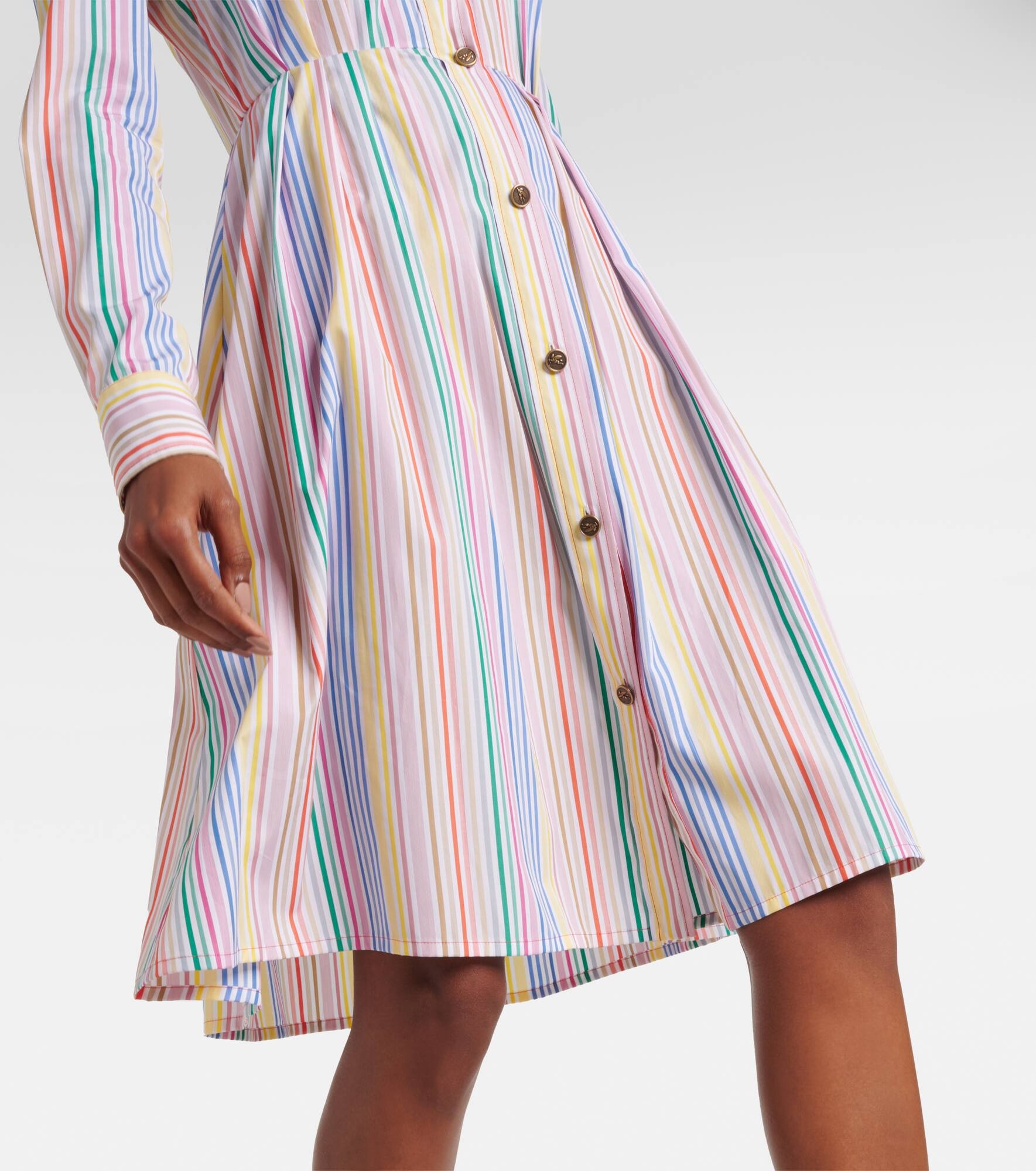 Striped cotton shirt dress - 5