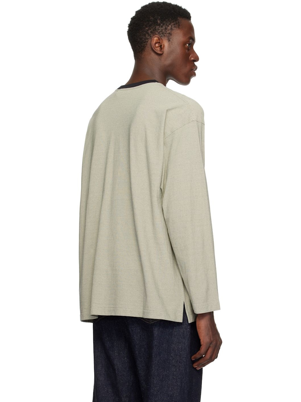 Gray Hard Twisted Stripe Jersey T-shirt - 3