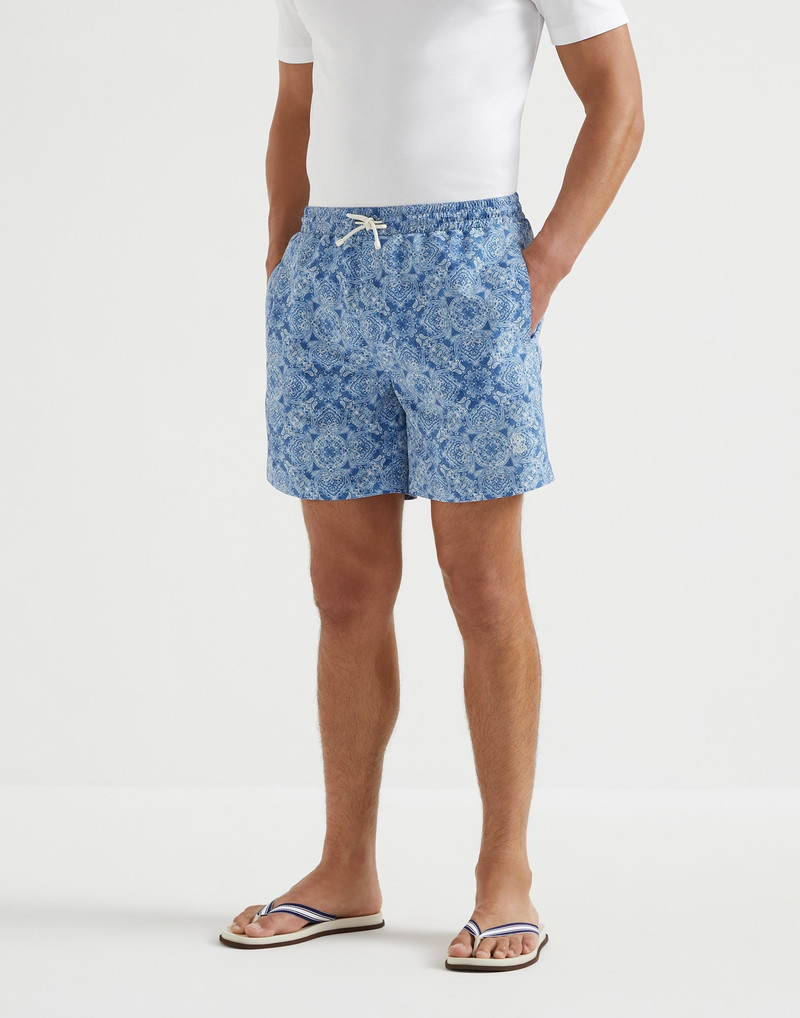 Paisley nylon swim shorts 1