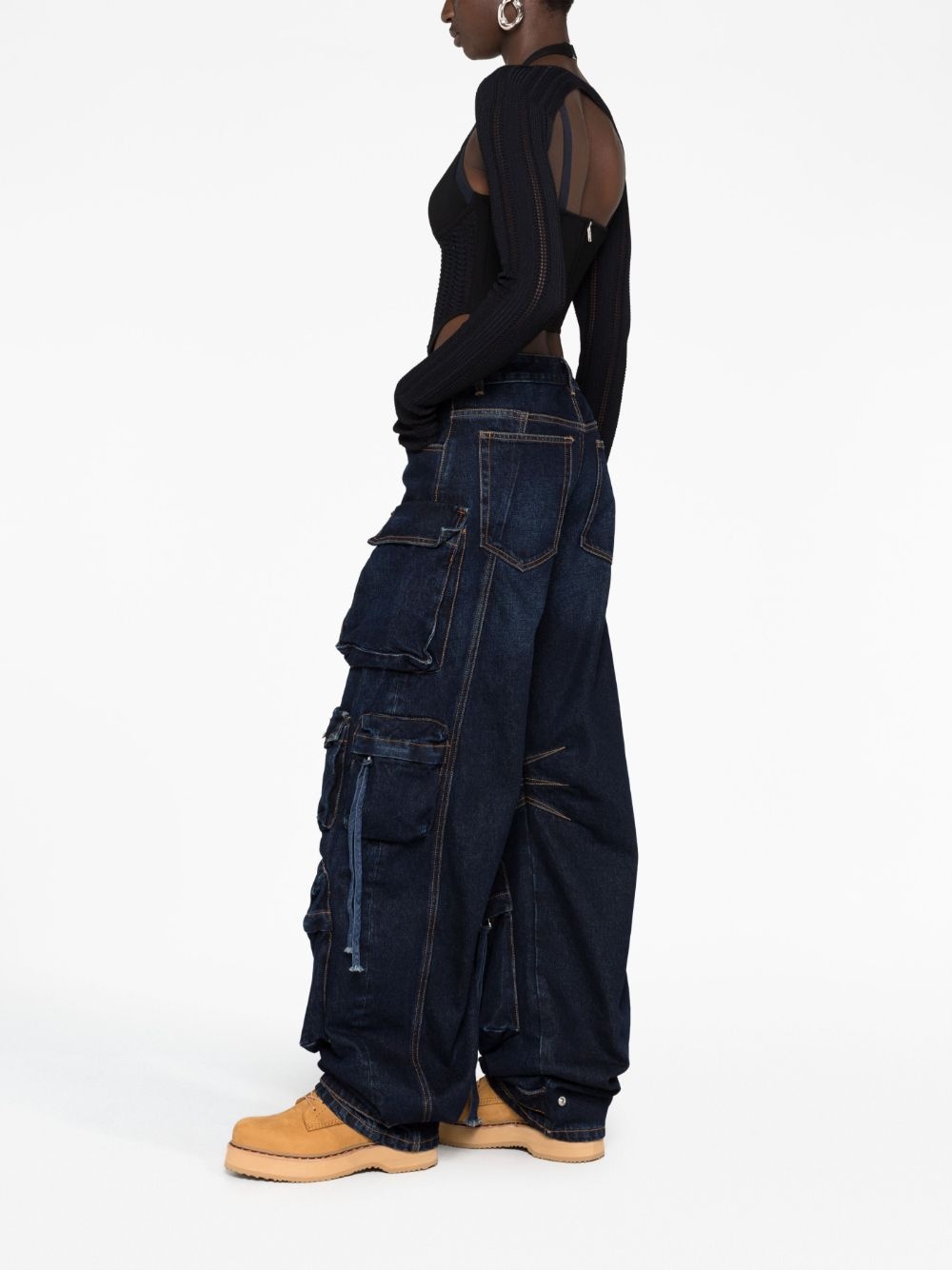 Fern wide-leg cargo jeans - 6