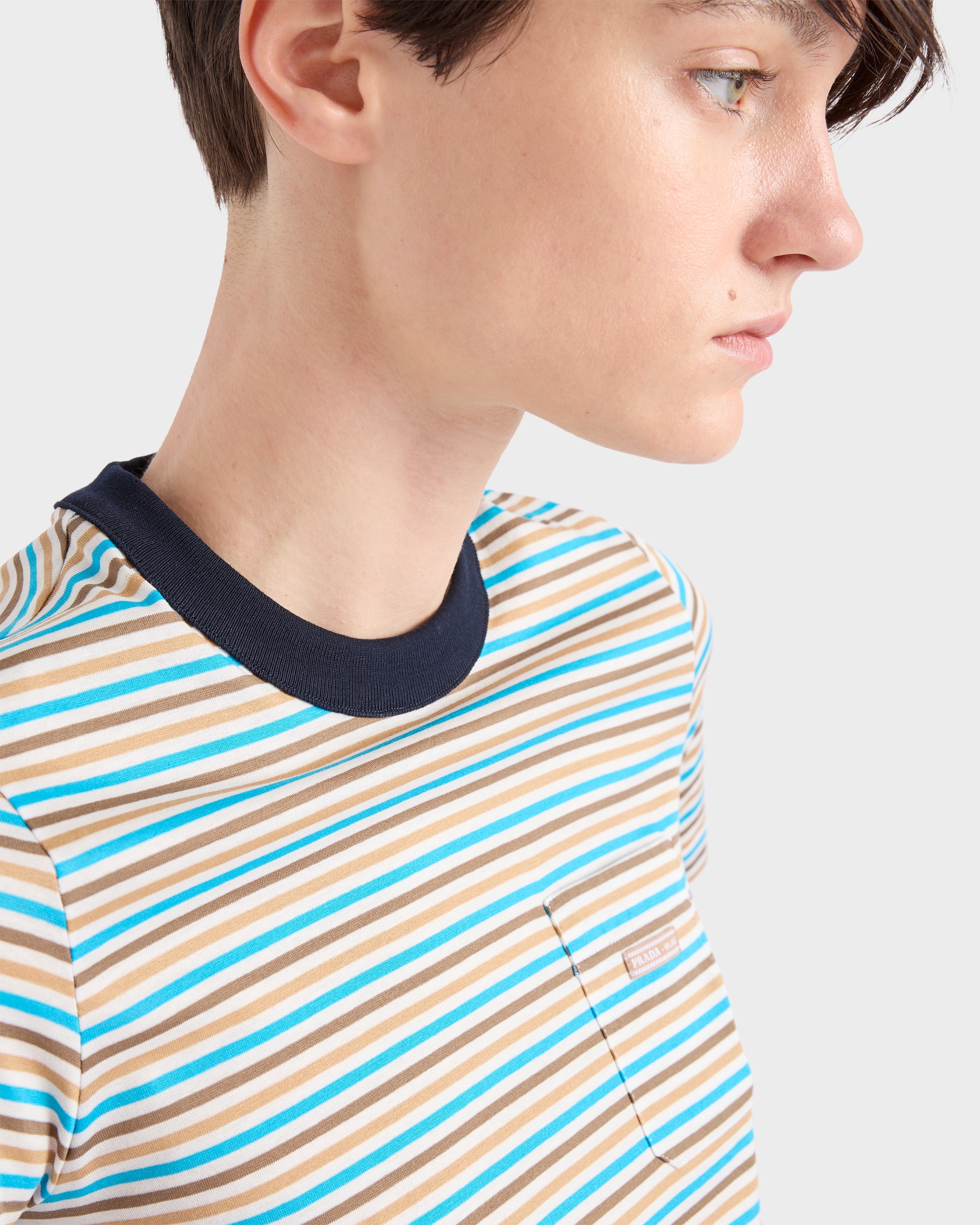 Striped lisle cotton T-shirt - 6