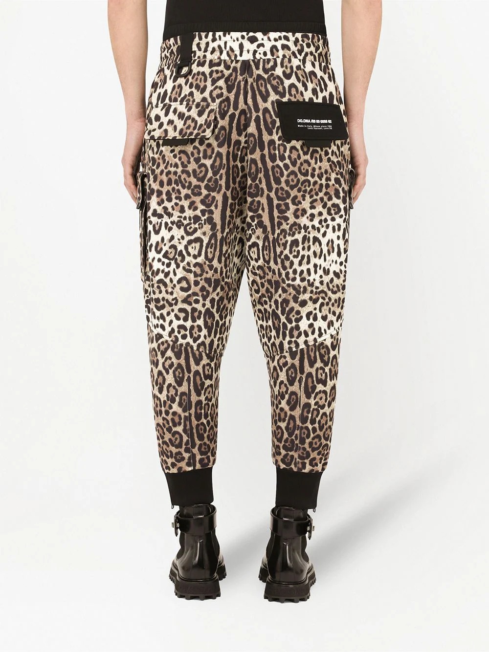 leopard-print tapered trousers - 4