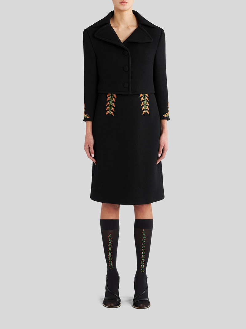 Etro CROPPED JACKET WITH EMBROIDERED FOLIAGE outlook