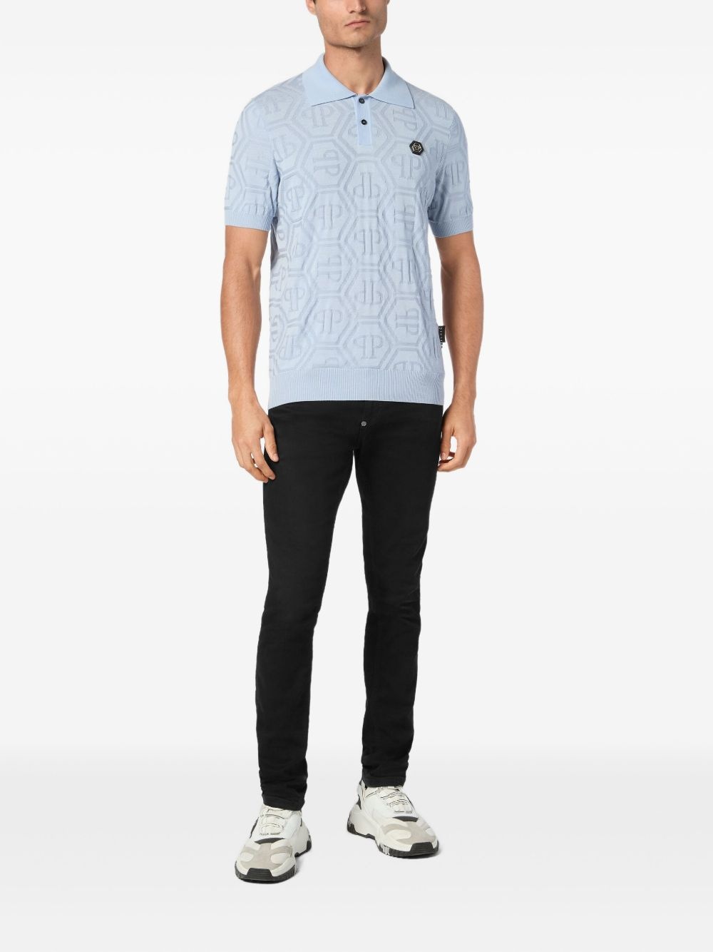 monogram-jacquard polo shirt - 2