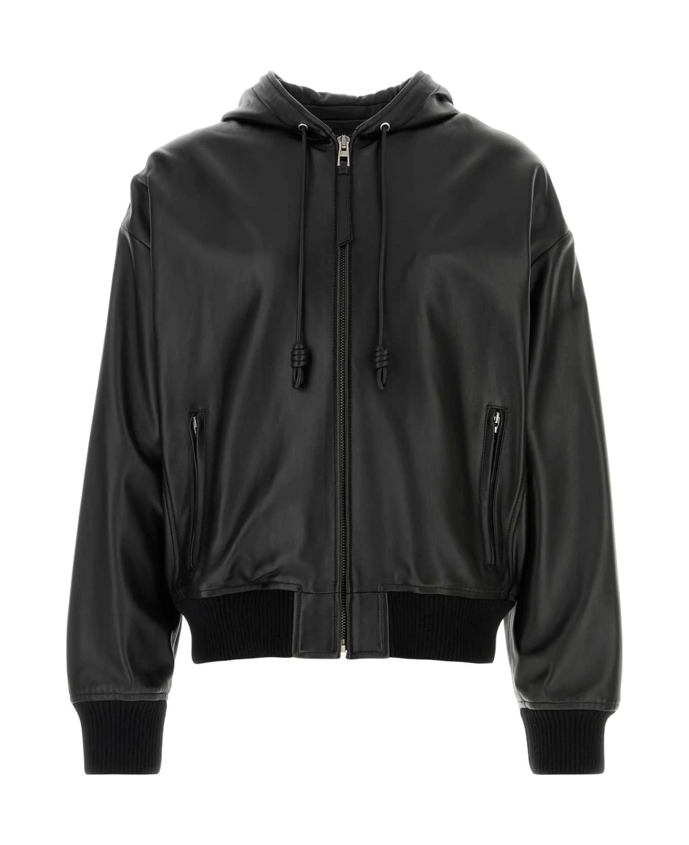 Black Denim Bomber Jacket - 1