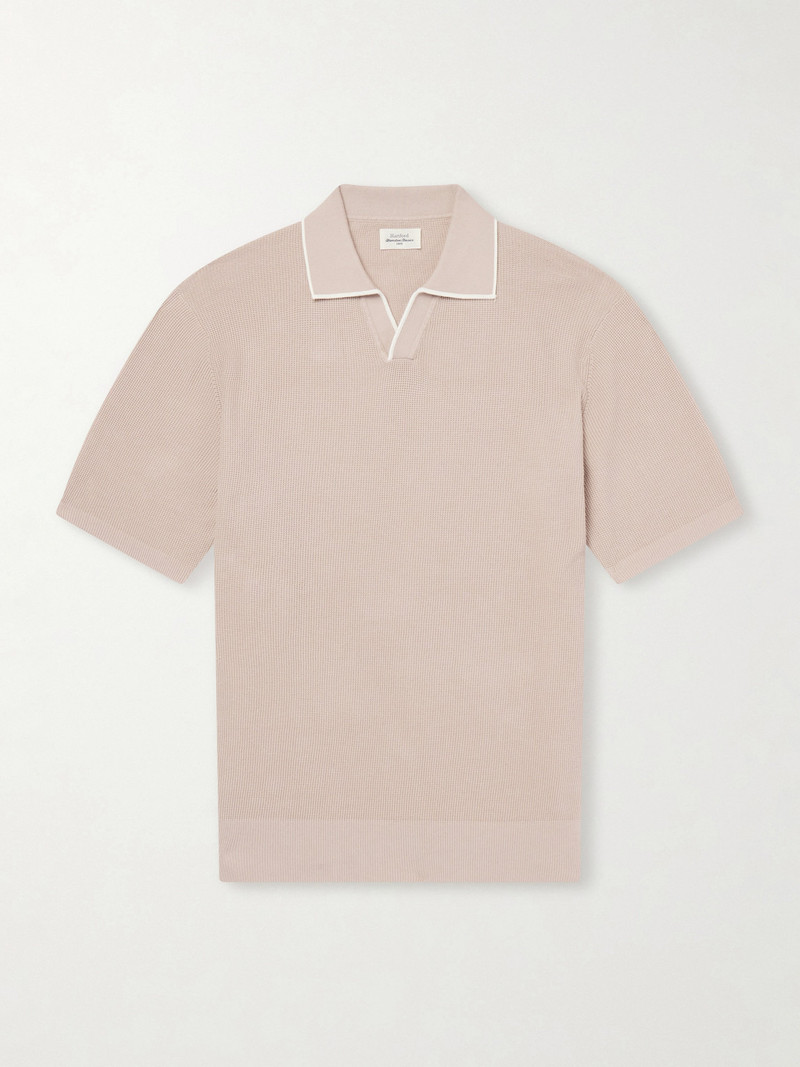 Open-Collar Cotton-Piqué Polo Shirt 1