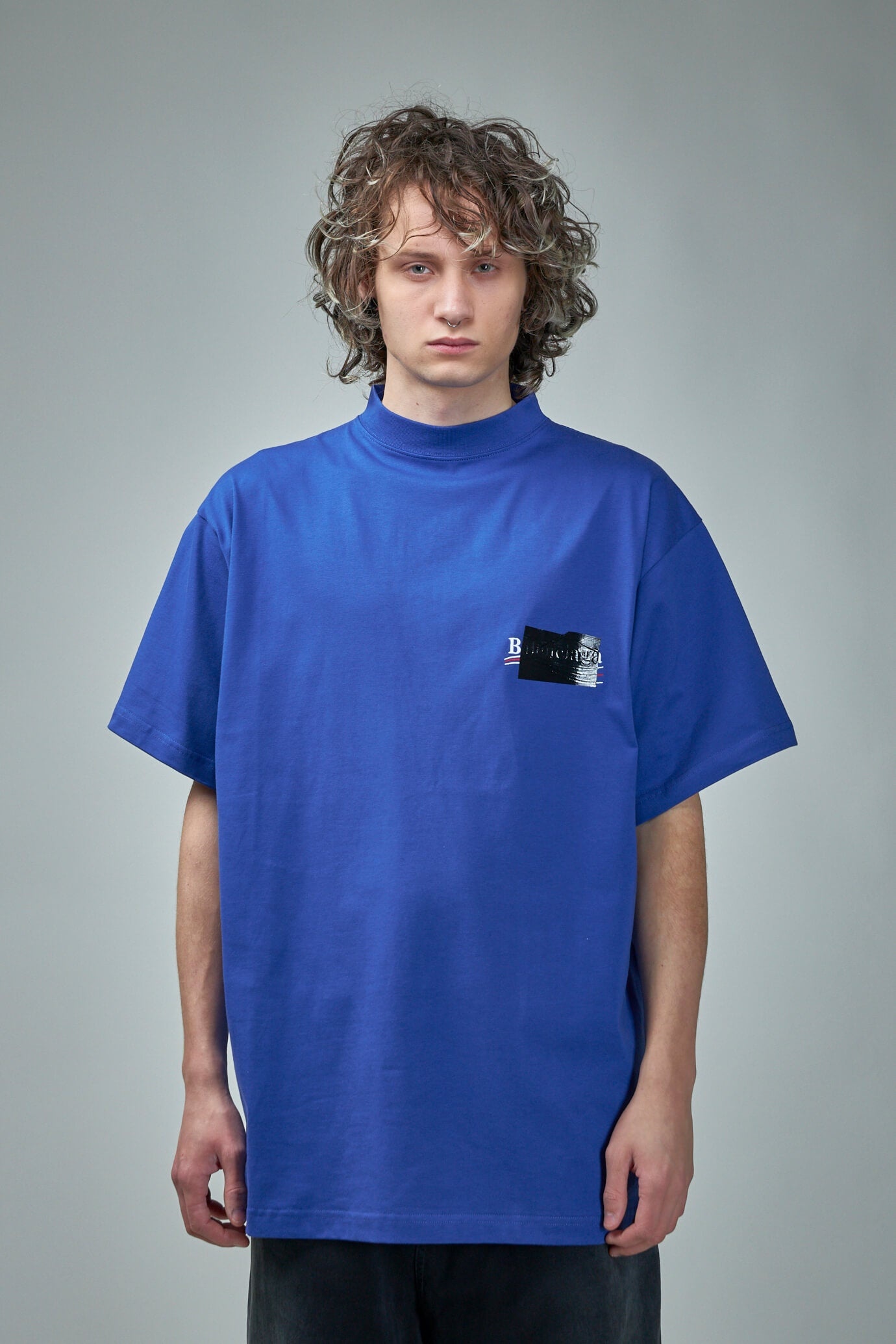 ★BALENCIAGA★GAFFER ロゴ オーバーサイズ Tシャツ BALENCIAGA Gaffer Oversized Logo-Embroidered Appliquéd