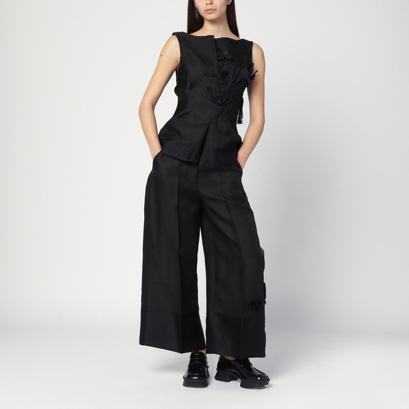 MKDT STUDIO Atelier Pasa black trousers in silk and wool outlook