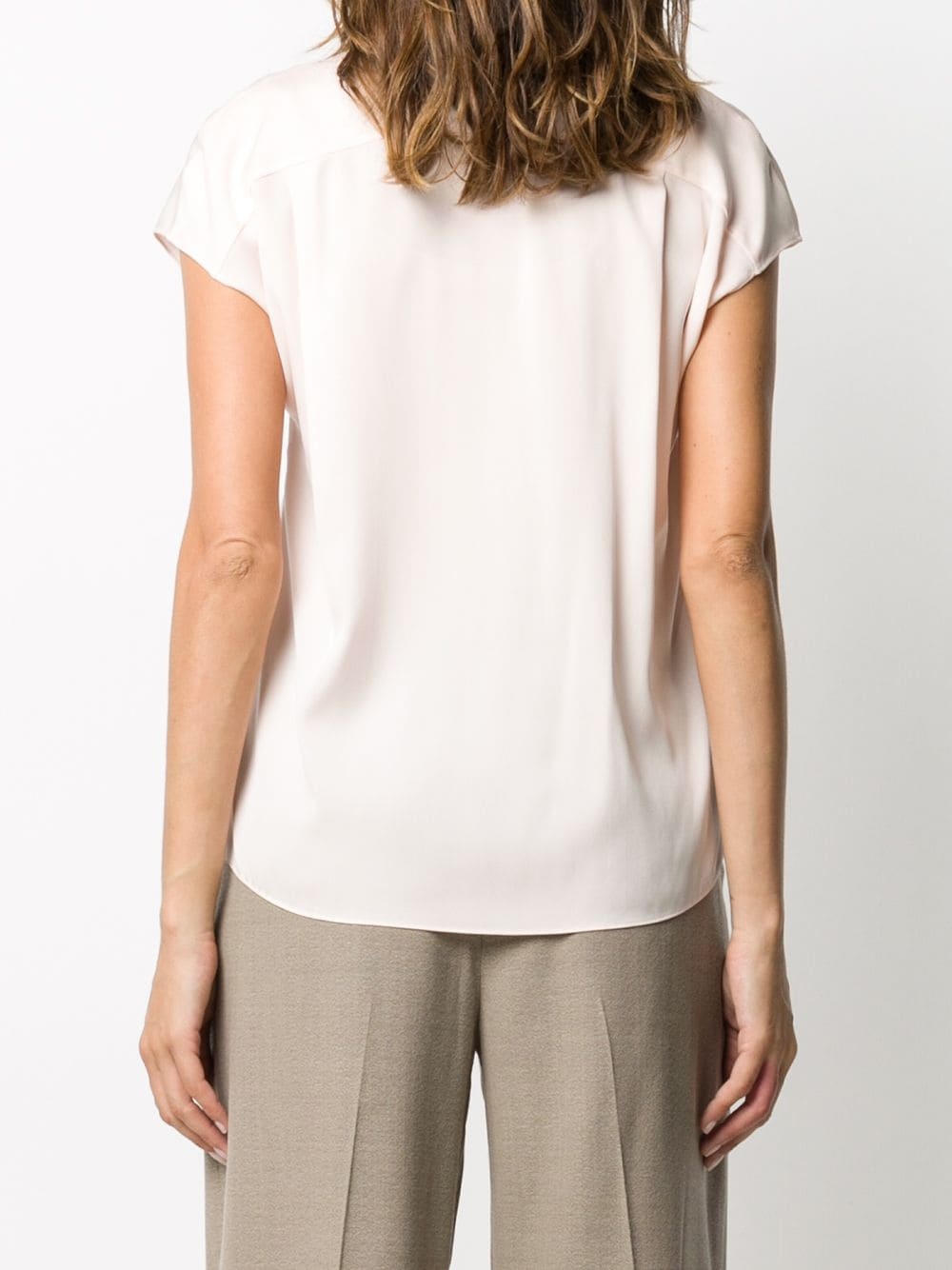 short-sleeve silk blouse - 4