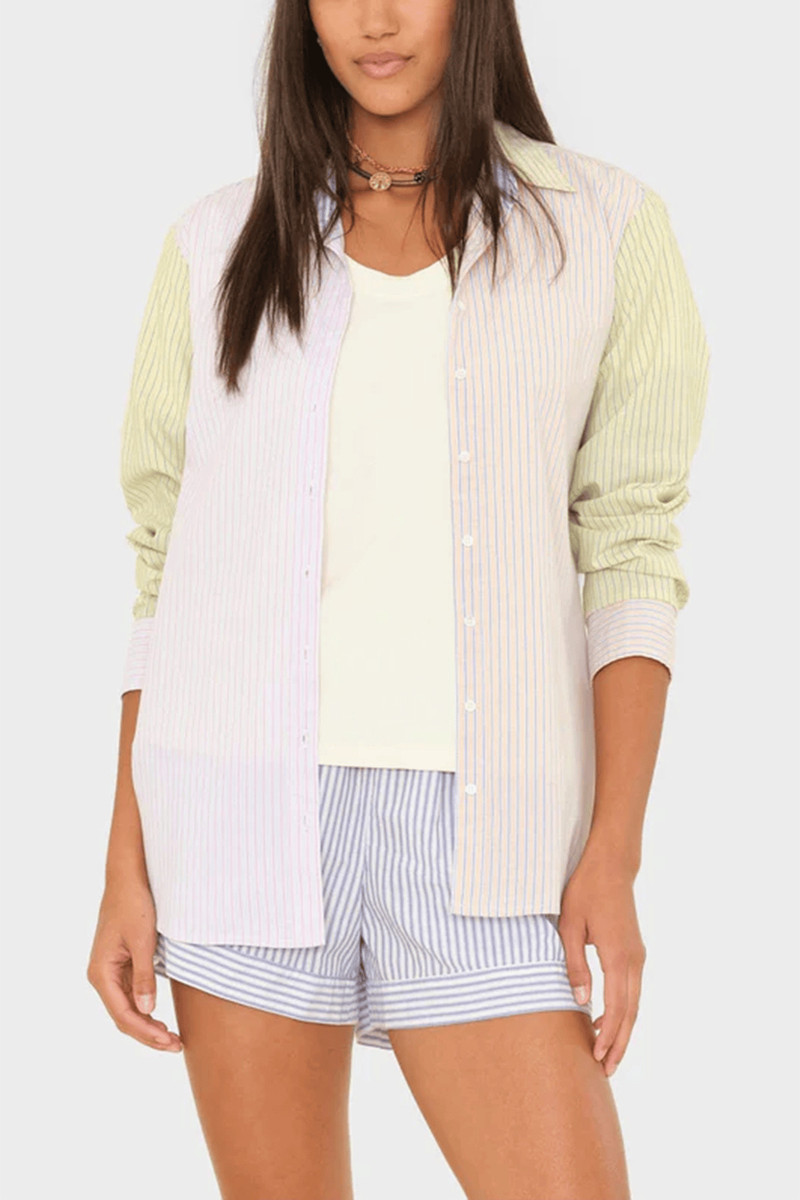 XÍRENA Beau Shirt in Mixed Stripe outlook