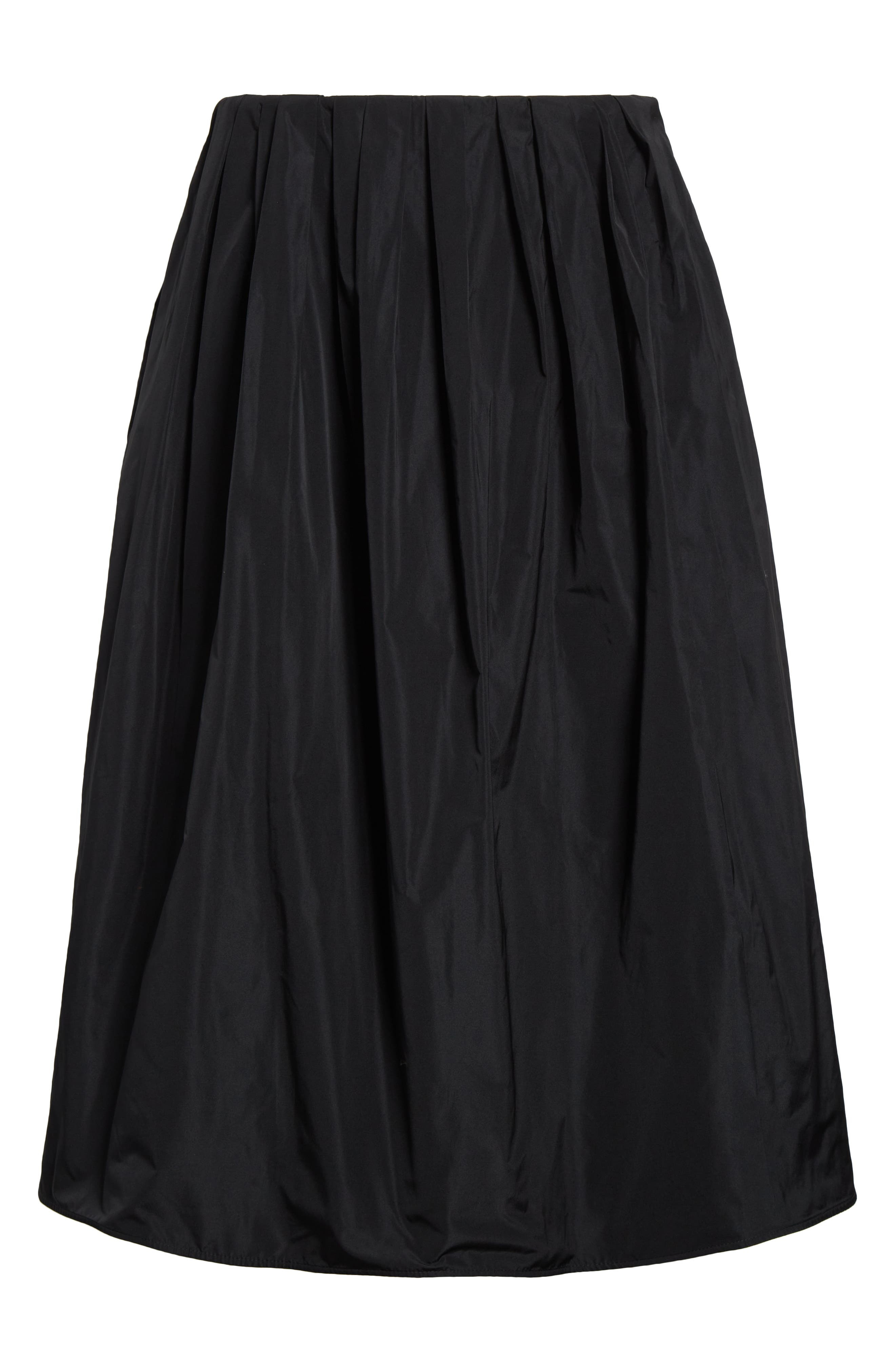 Jil Sander Pleated Taffeta Midi Skirt in Black at Nordstrom - 6