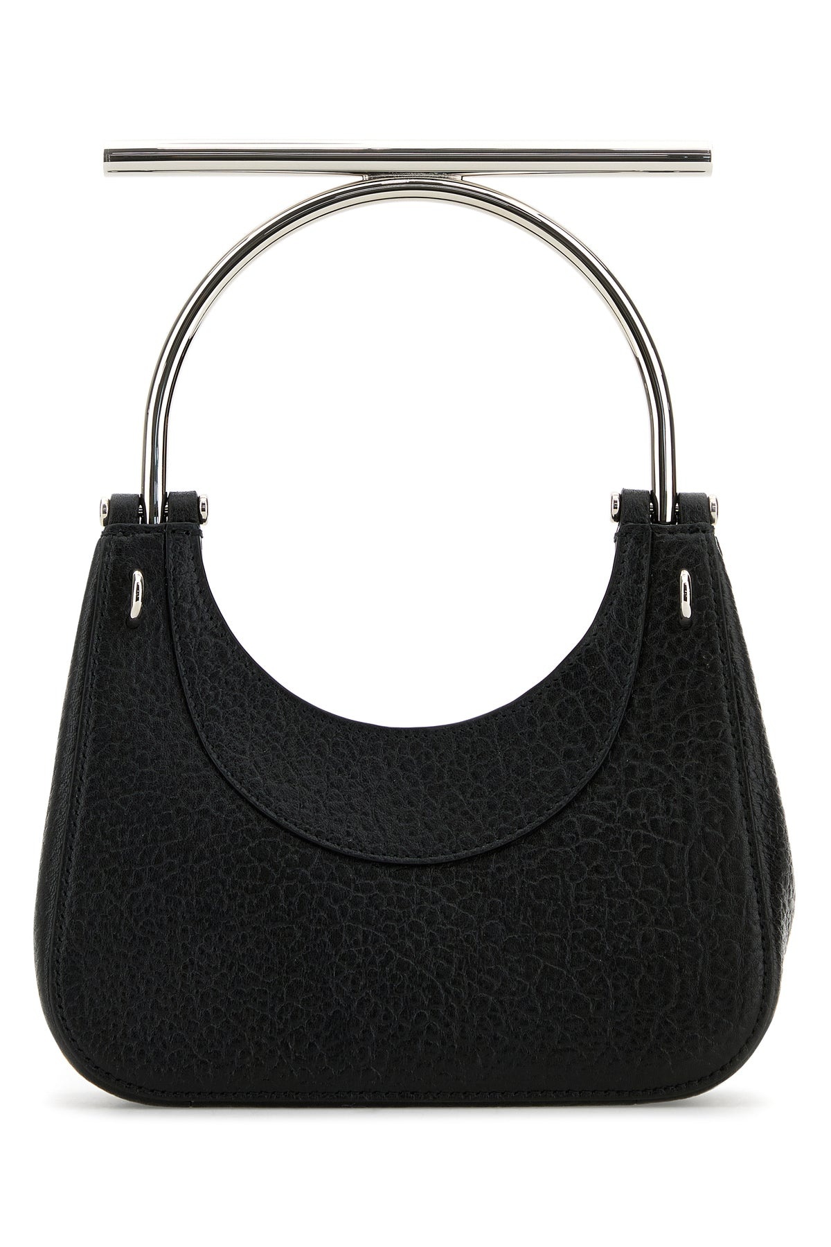Black leather mini Cross-Bar handbag - 3