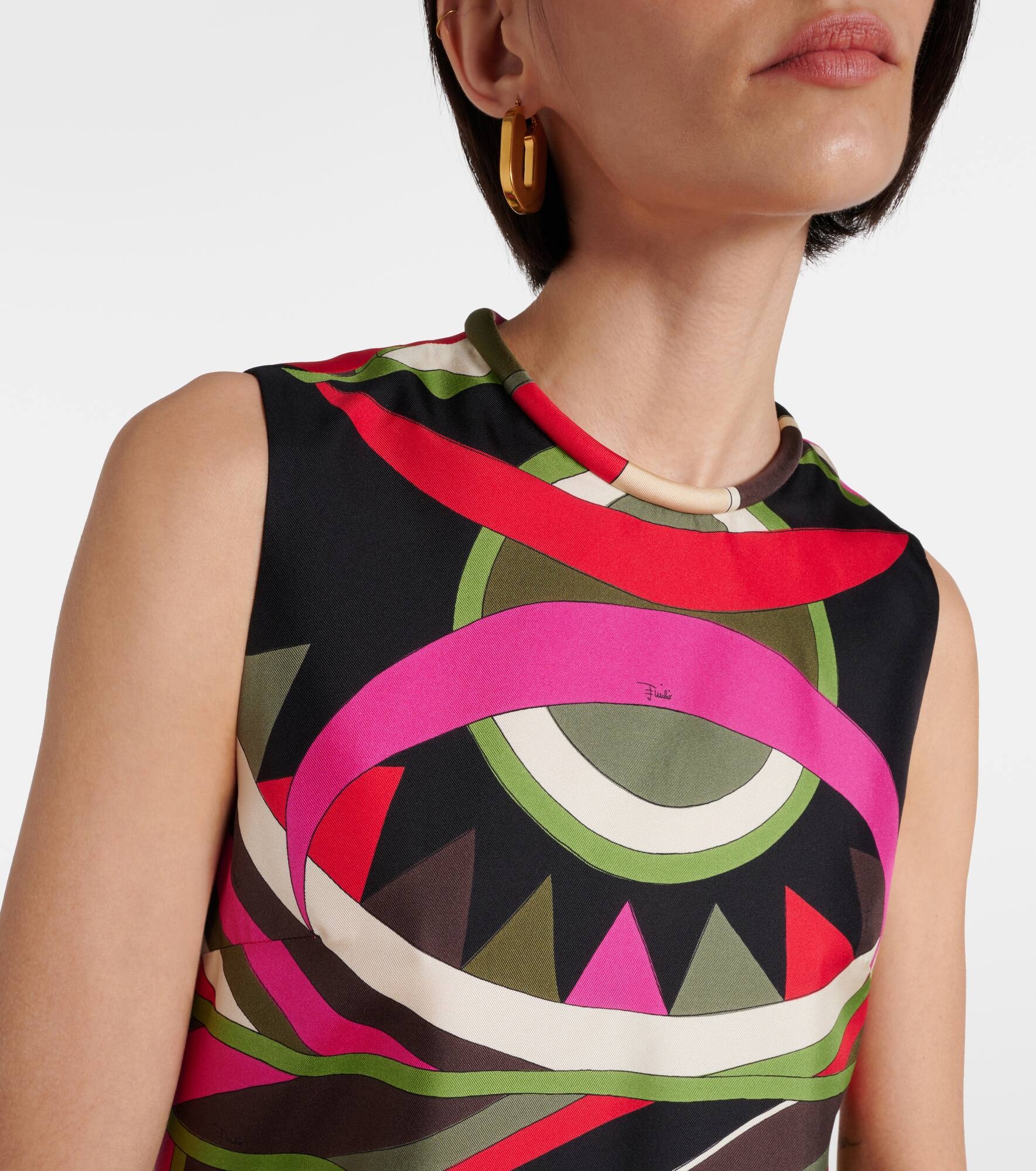 Vivara-printed silk twill minidress - 4