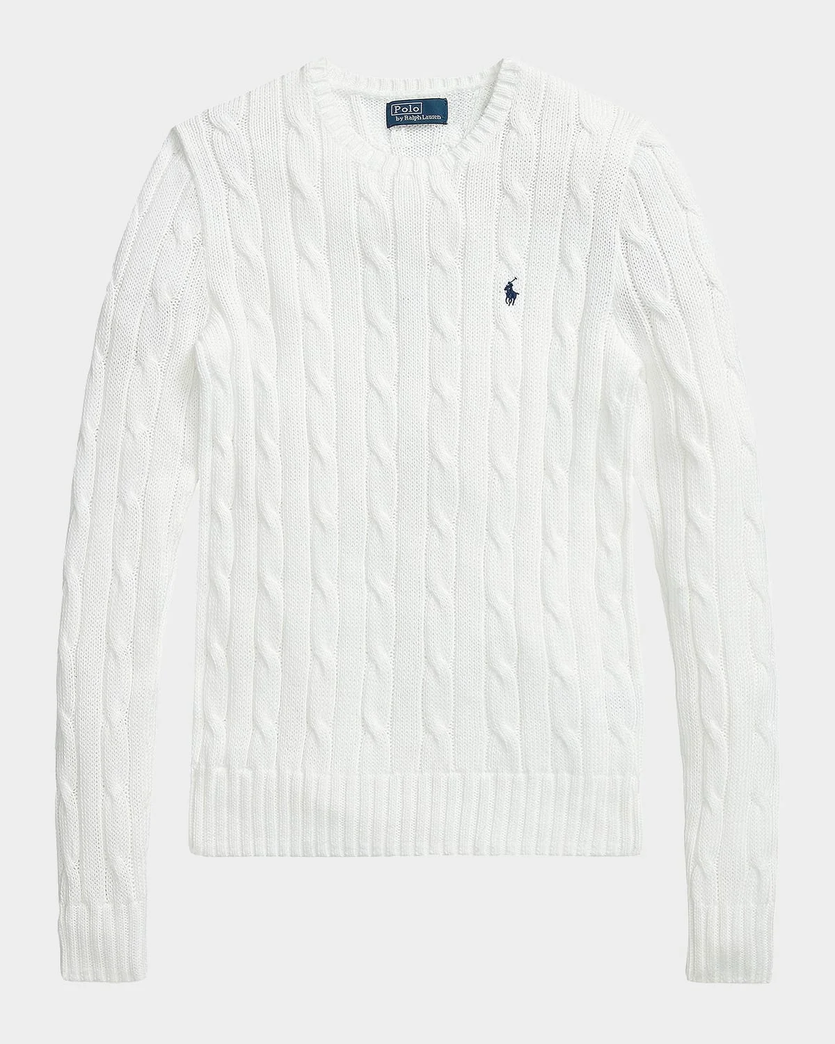 Cable-Knit Cotton Crewneck Sweater - 1