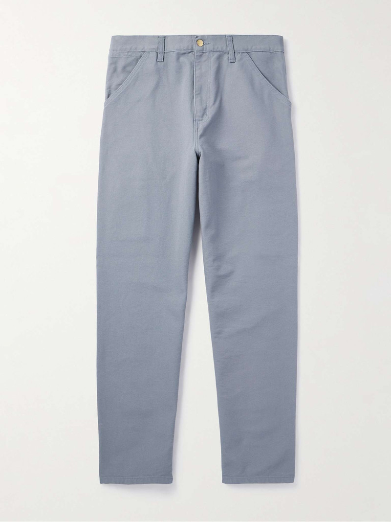 Single Knee Straight-Leg Organic Cotton-Canvas Trousers - 1
