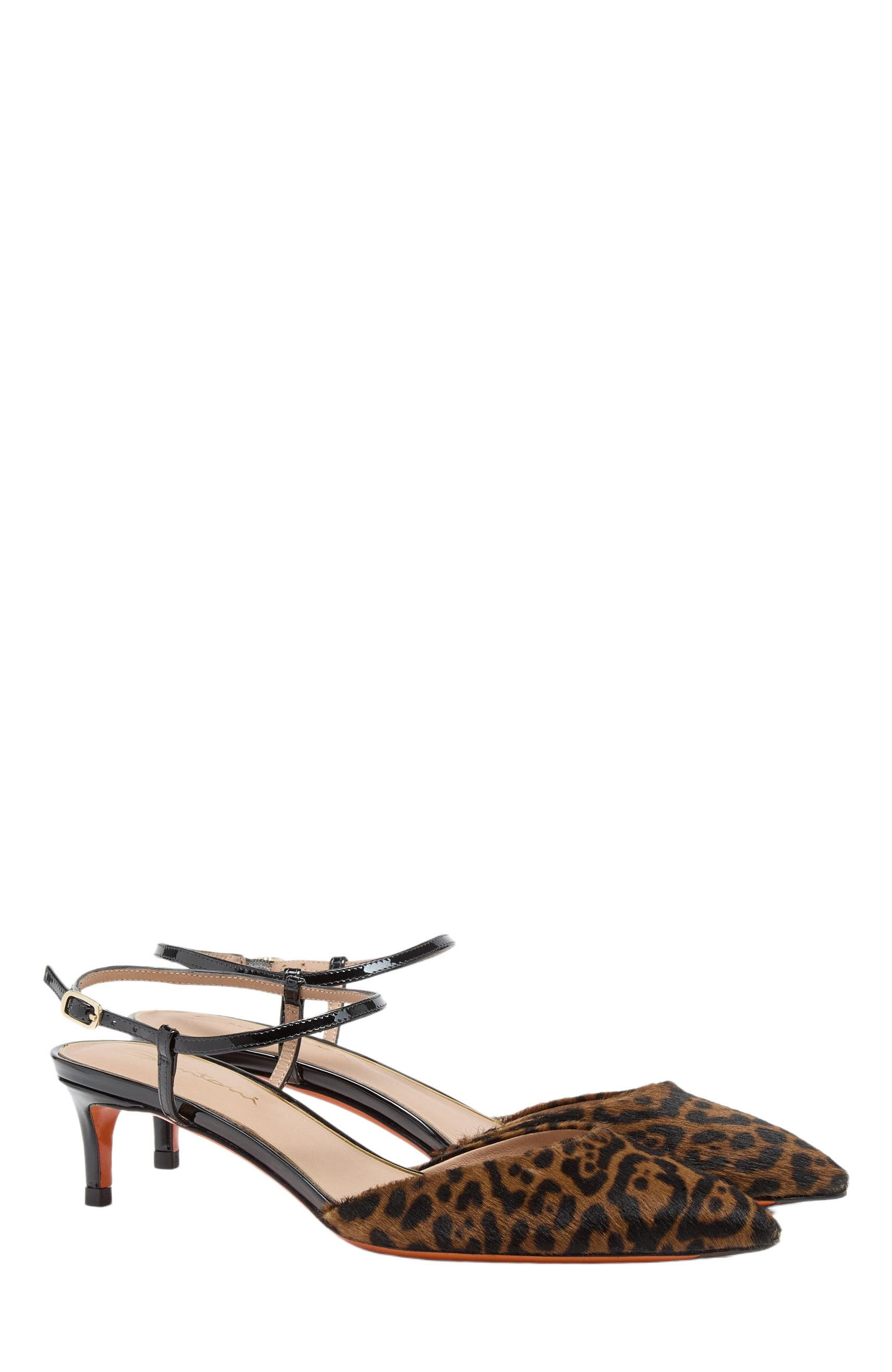 Santoni Women's animal-print cavallino mid-heel slingback in Brown at Nordstrom - 2