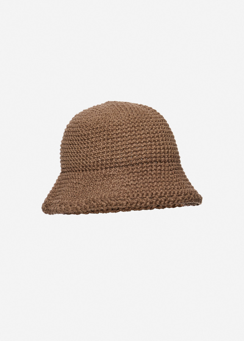 MAGDA BUTRYM Crochet bucket hat in brown outlook