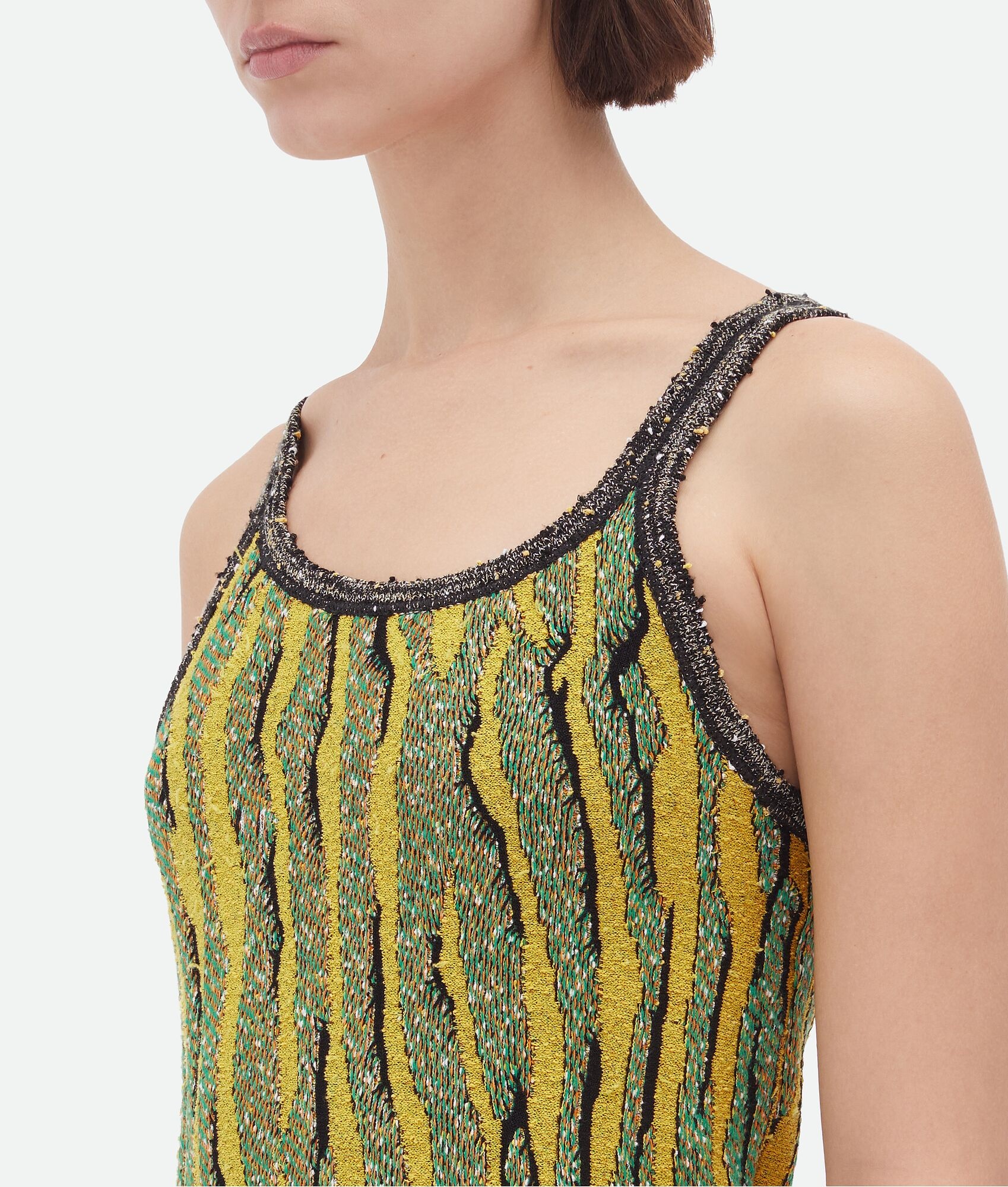 Slim Fit Viscose Jacquard Tank Top - 4