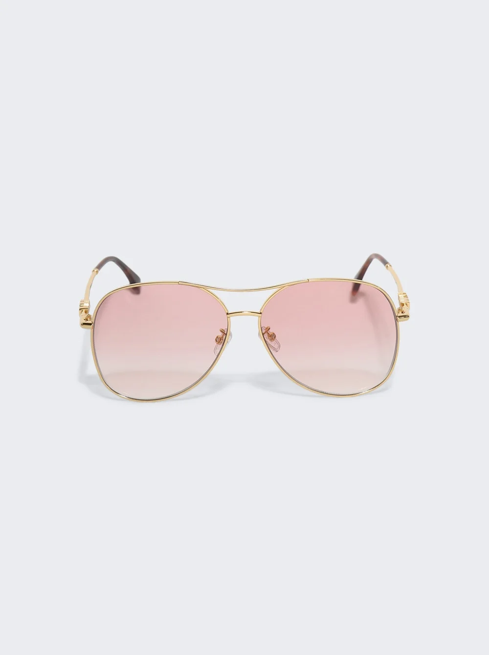 Fendigraphy Aviator Sunglasses Shiny Endura Gold And Gradient Pink - 1
