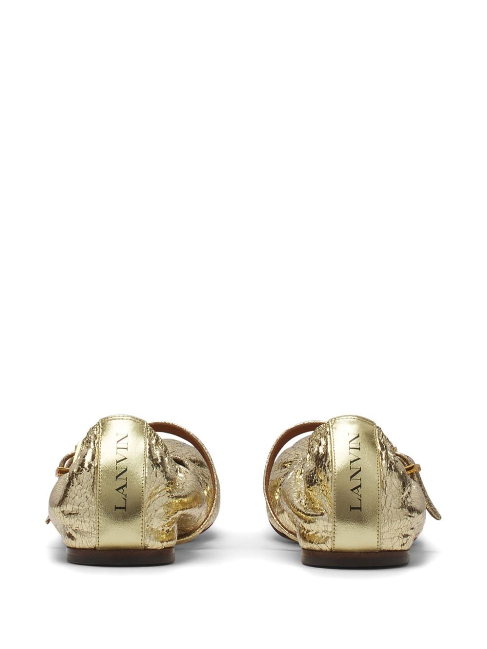 logo-tag leather ballerinas - 3