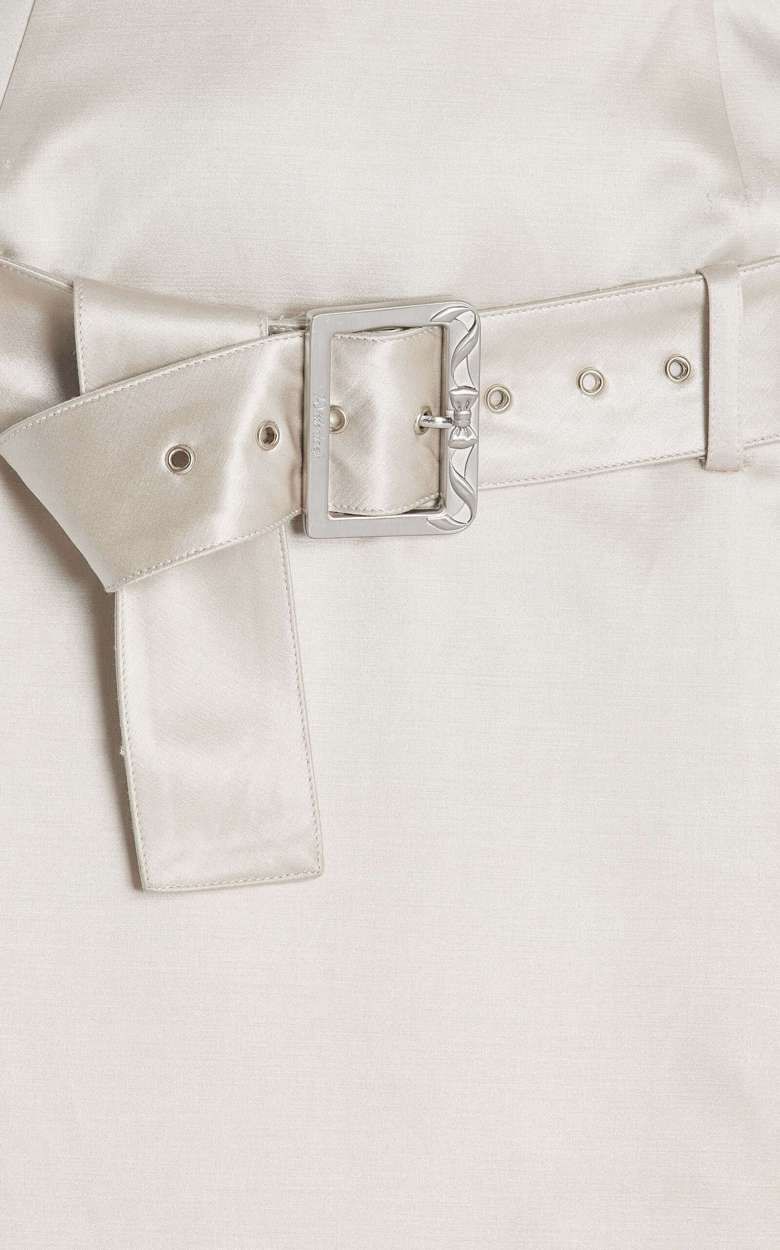 Exclusive Belted Satin Midi Pencil Skirt light grey - 6