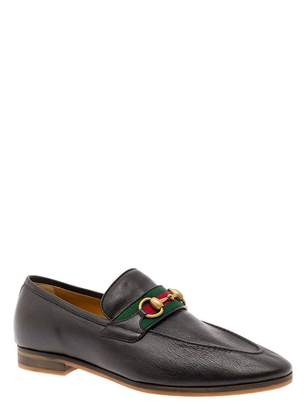 Gucci Men 'Paride' Black Loafers With Web And Horsebit Detail In Leather Man - 2