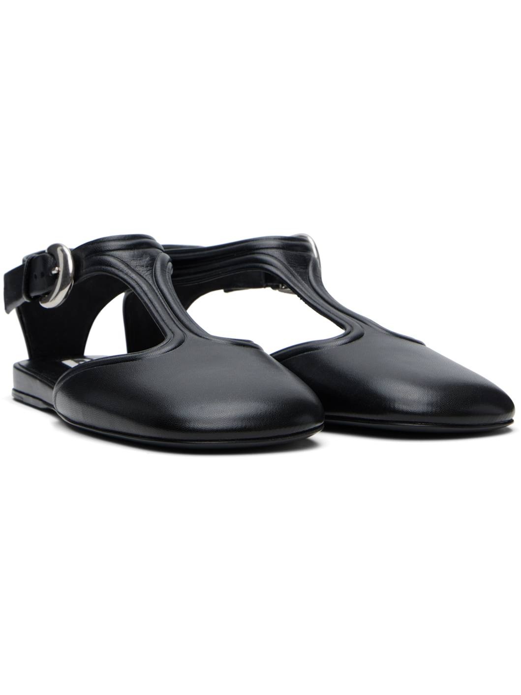 Black Mary Jane Ballerina Flats - 4