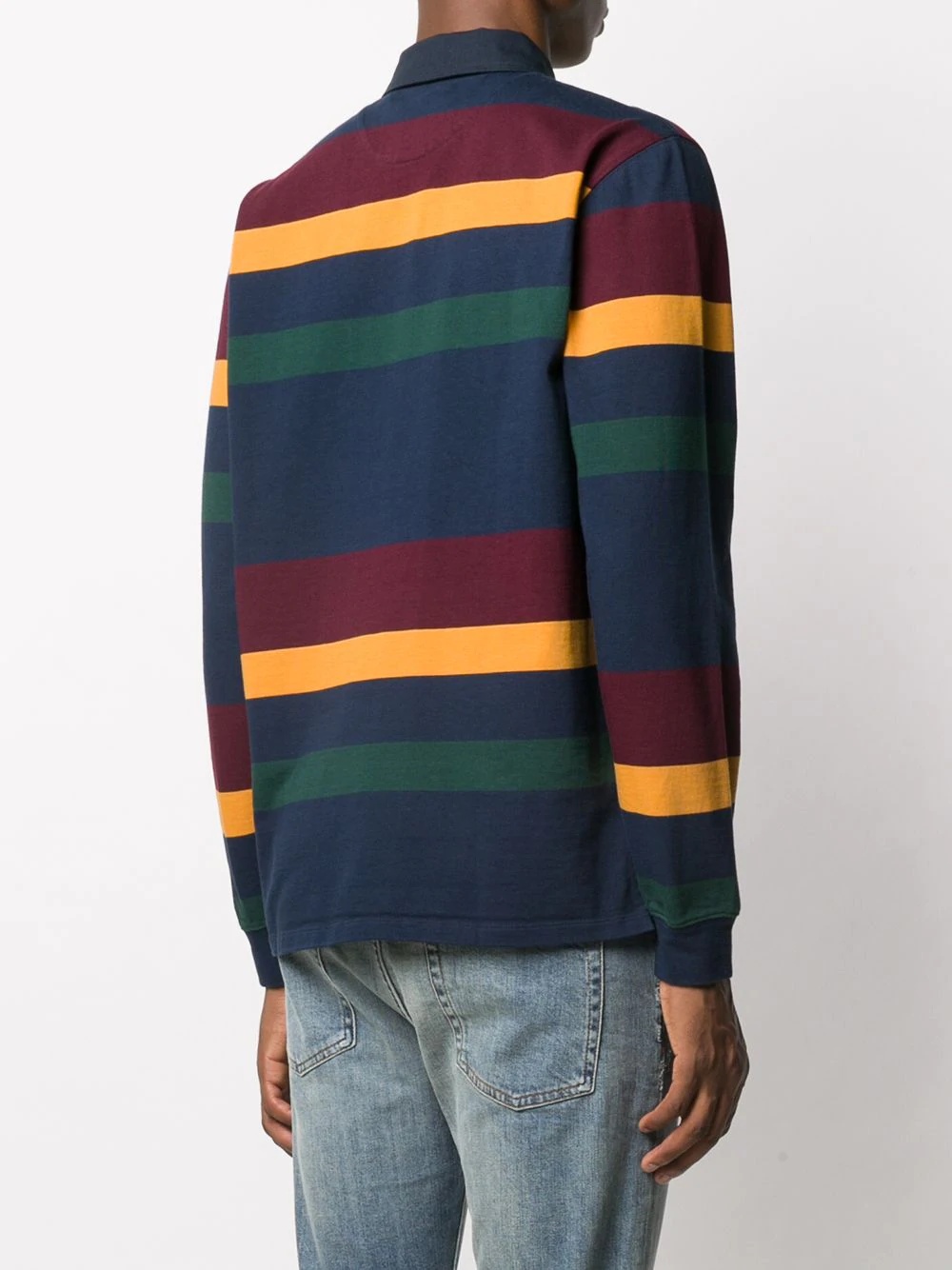 long sleeve striped polo shirt - 4