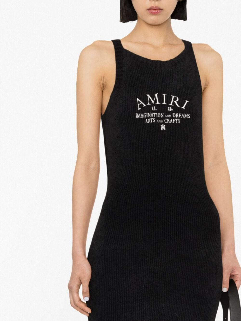 logo-embroidered knitted minidress - 5