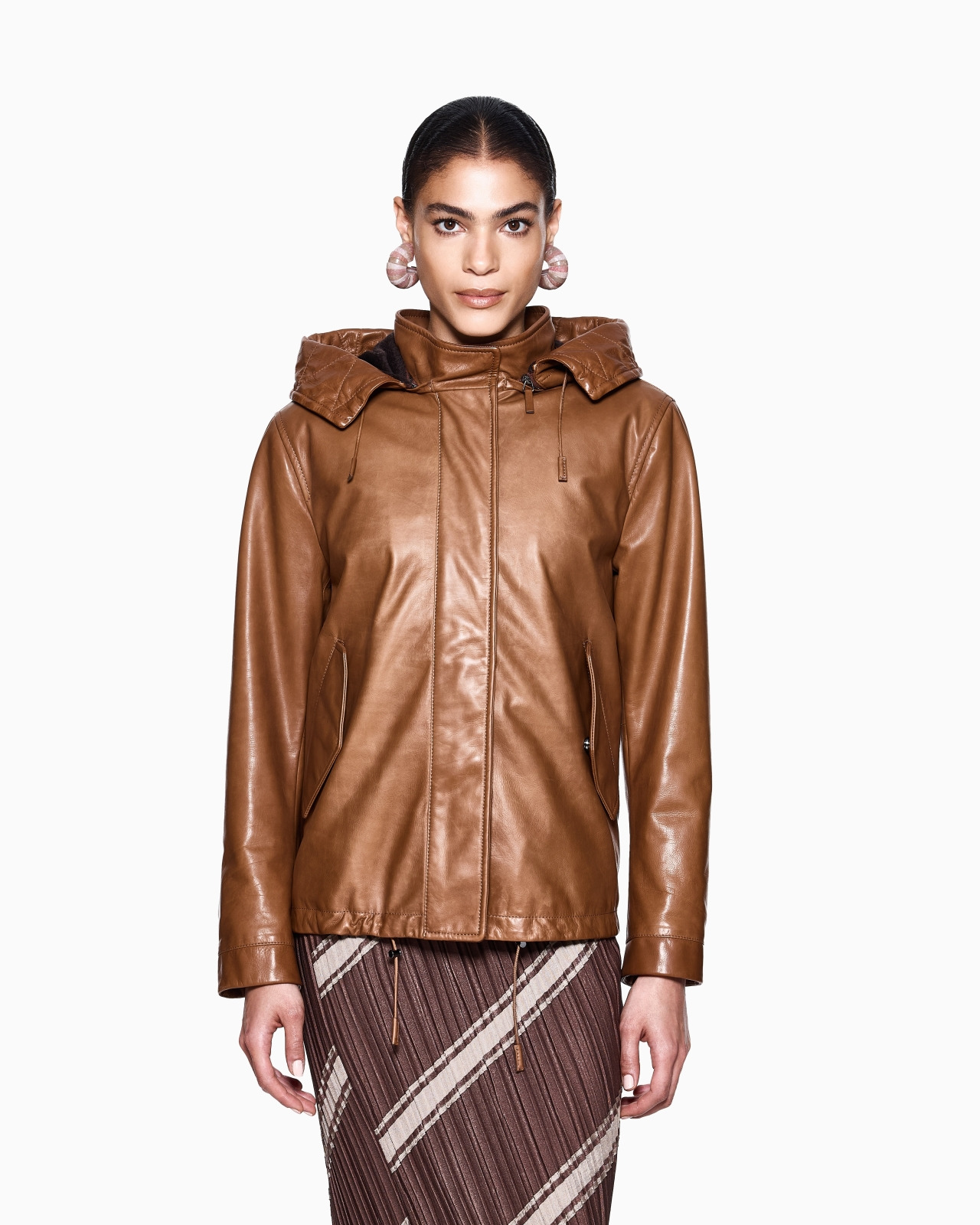 ASV HOODED, NAPPA-LEATHER BLOUSON - 4