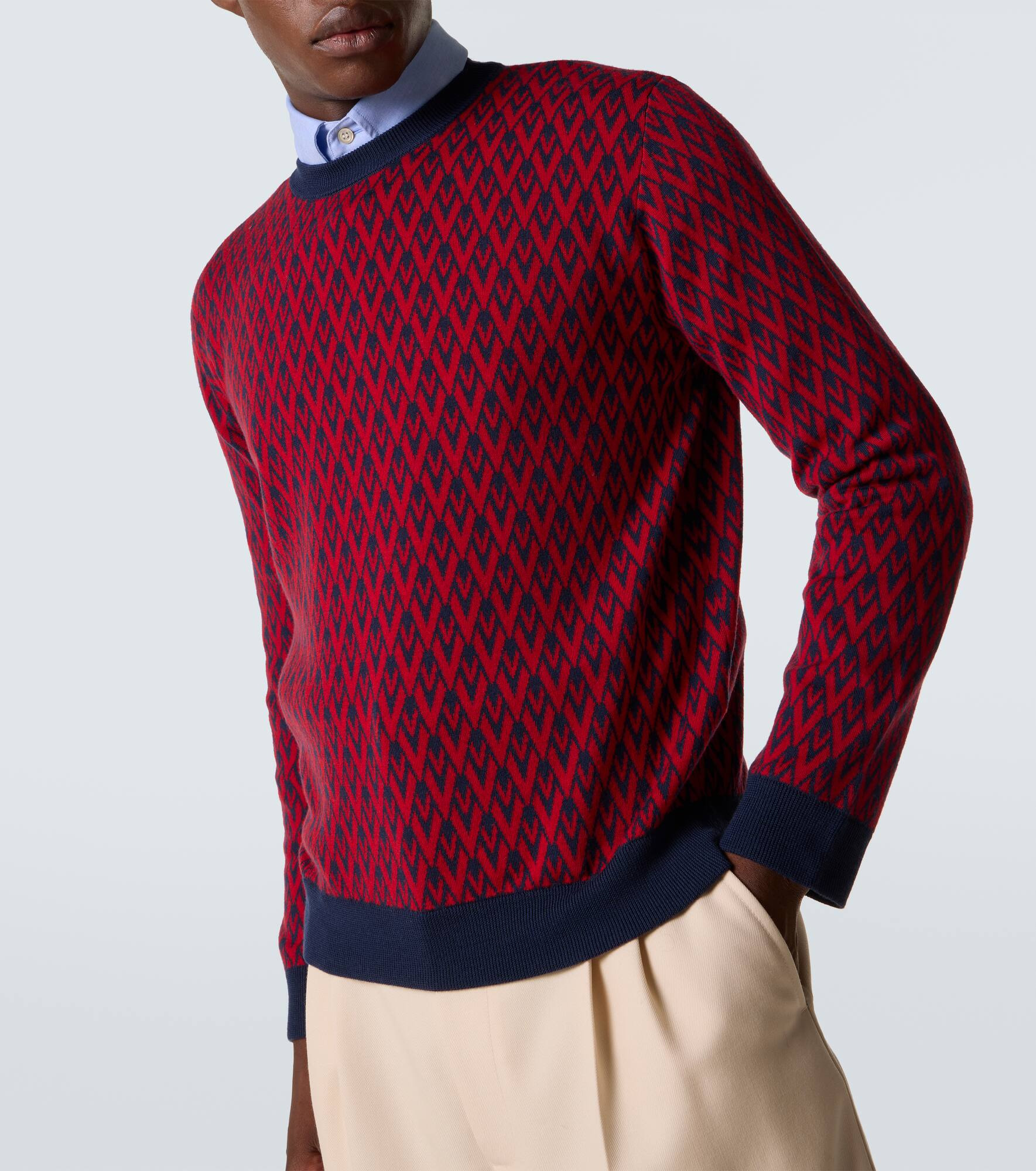 Toute La V virgin wool jacquard sweater - 5