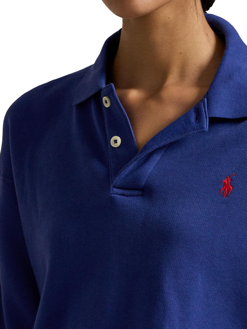 Women's Cotton-Blend Polo Sweatshirt - Heritage Royal 6