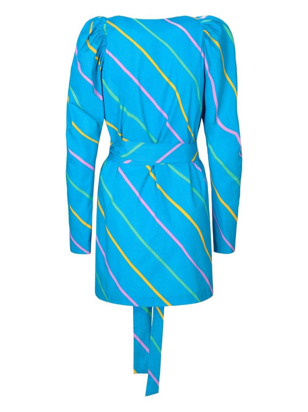 puff-sleeve striped dress - 2