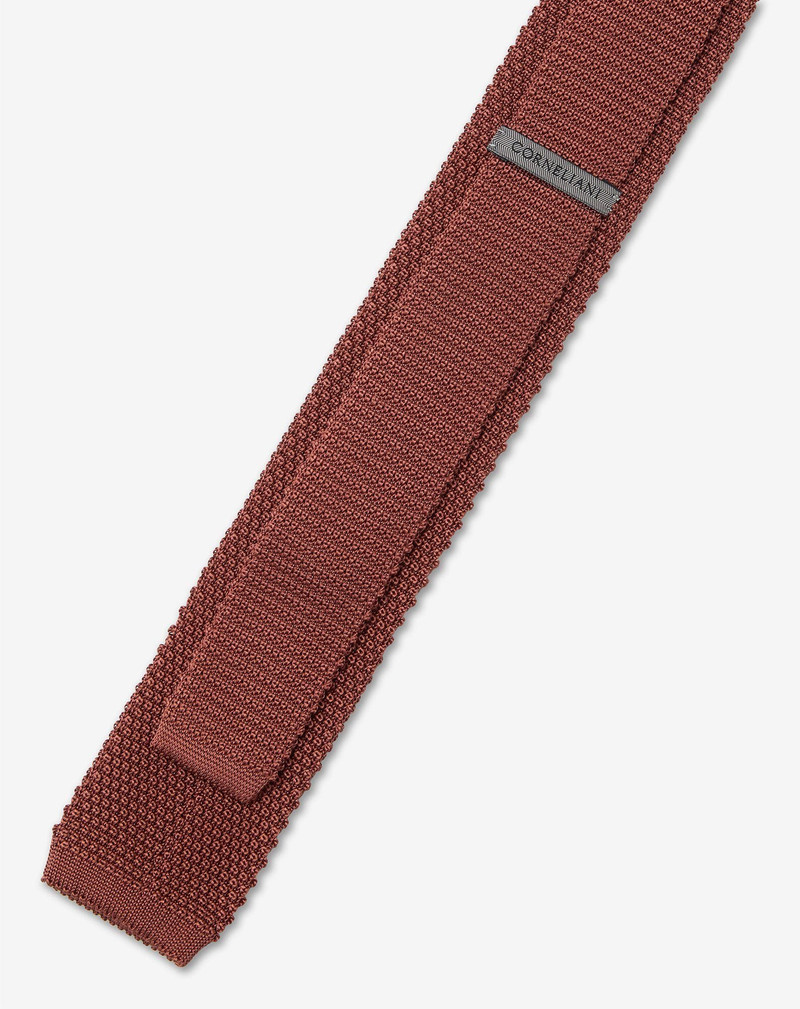Burnt earth knit tie 3