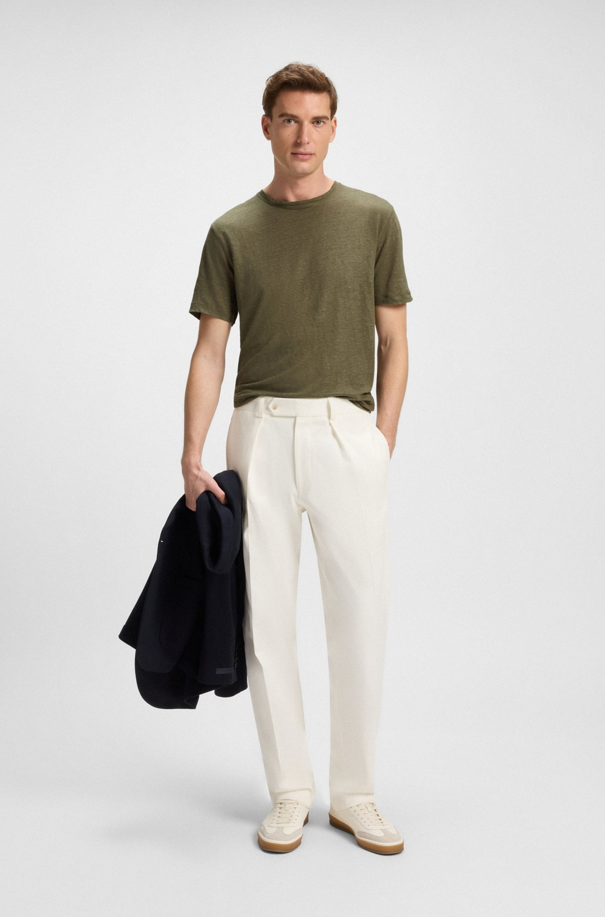 BECKHAM X BOSS T-SHIRT IN SOFT LINEN - 5