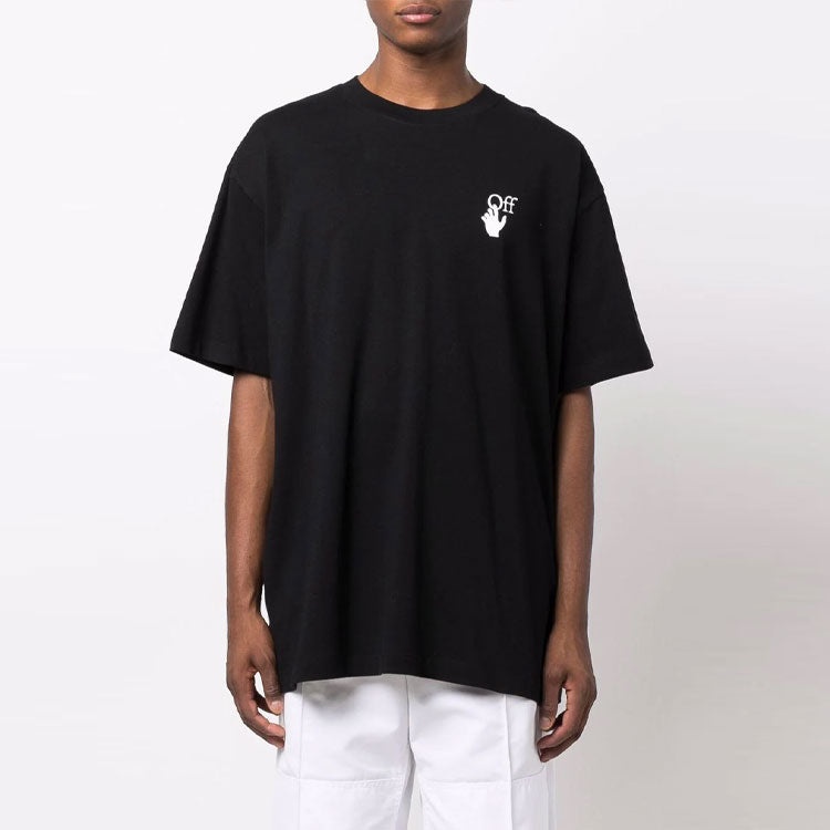 Off-White FW21 Caravaggio Painting Short Sleeve Loose Fit Black OMAA038F21JER0061084 - 4