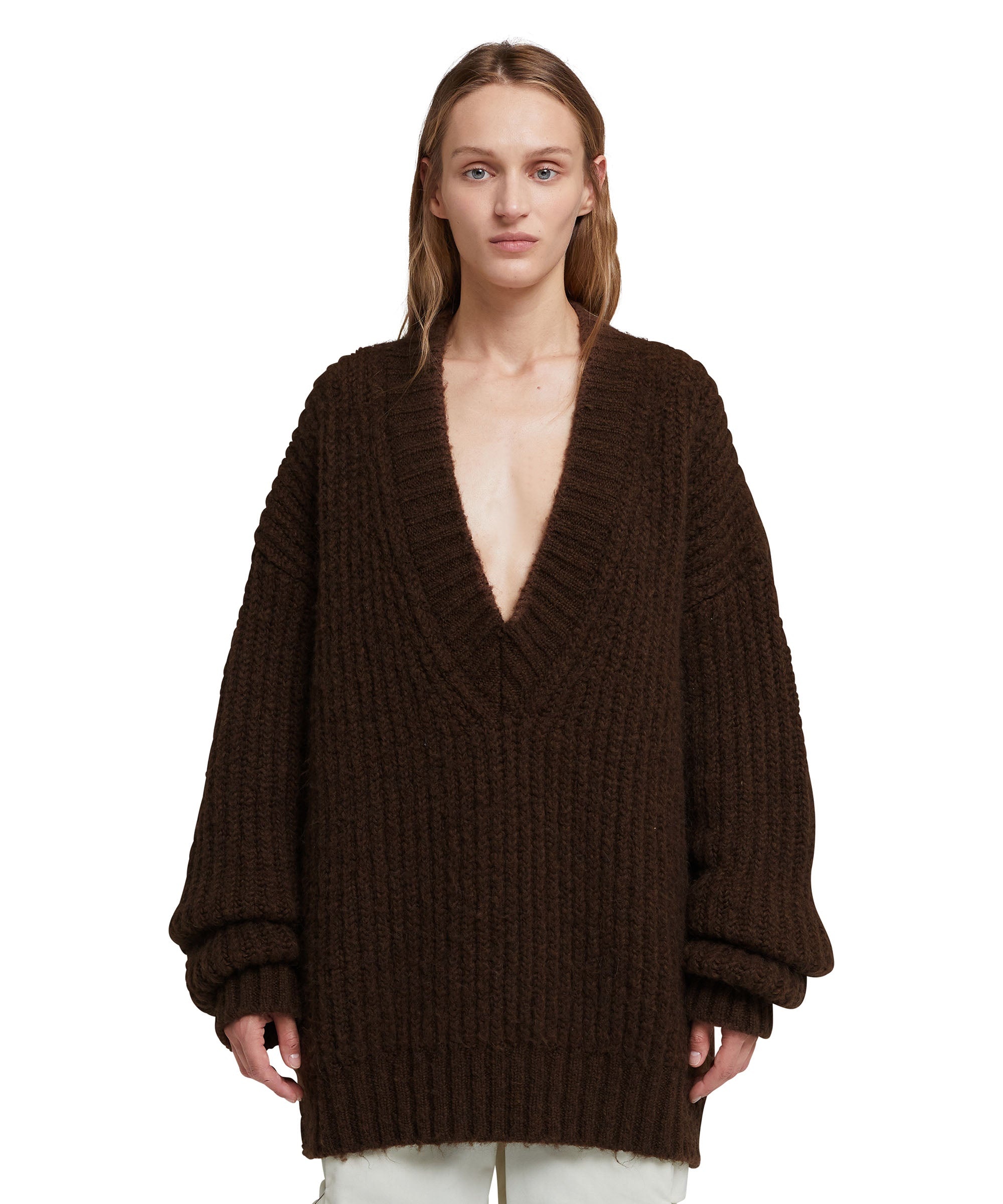 Blended wool v-neck sweater "Warm Winter" - 2