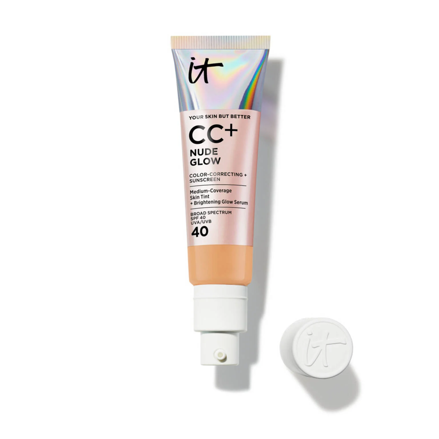 CC+ Nude Glow Lightweight Foundation + Glow Serum with SPF 40 - 1