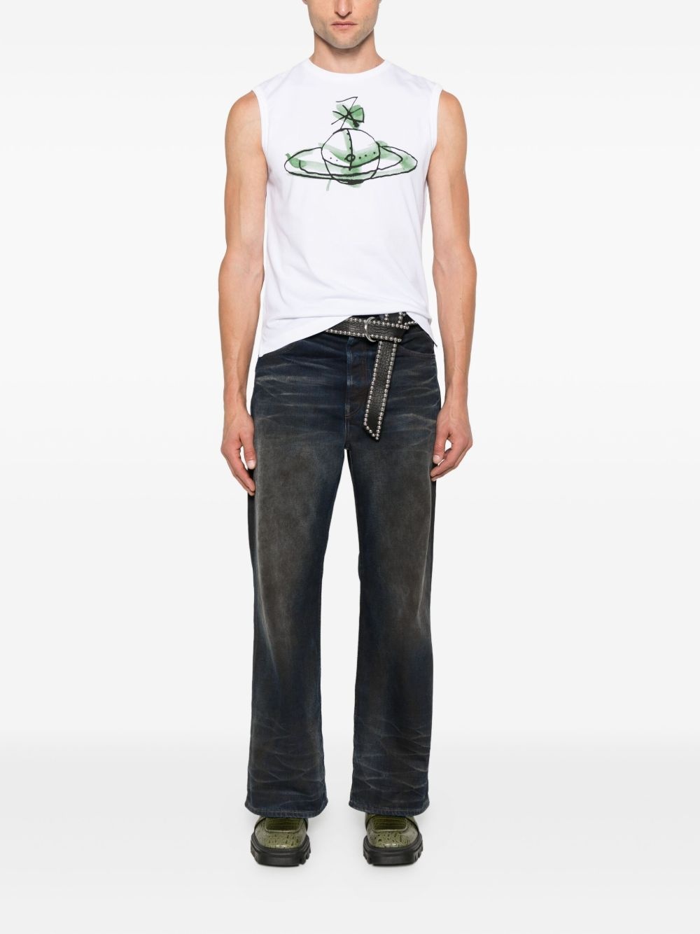 orb-print tank top - 2