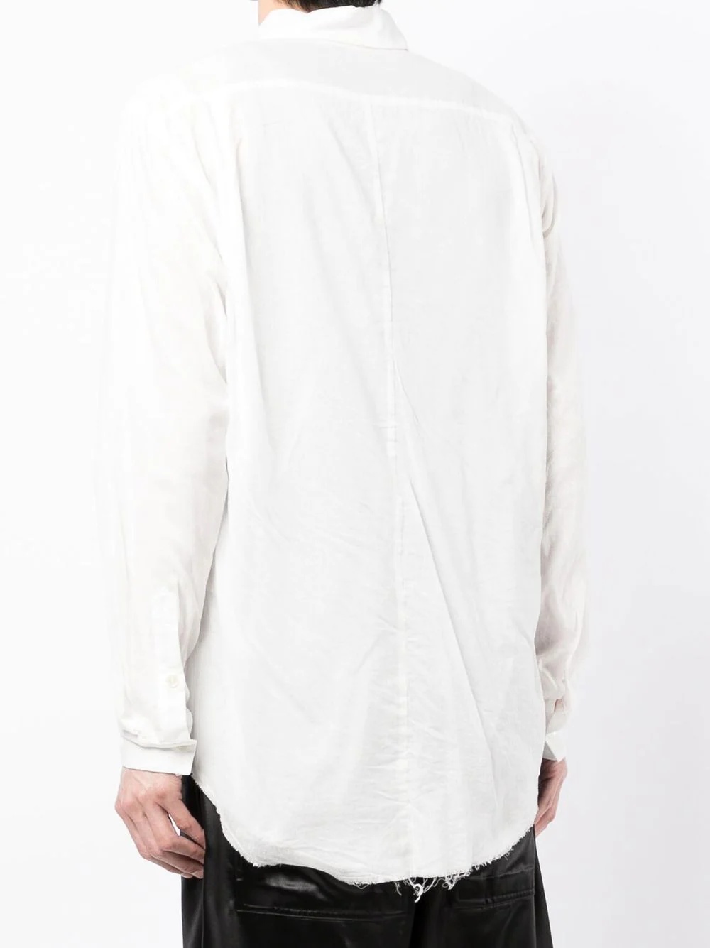 raw-edge button-up shirt - 4