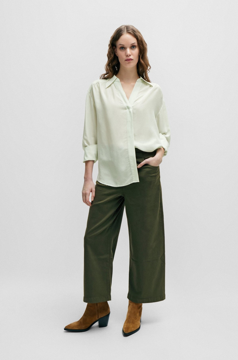 BOSS RELAXED-FIT BLOUSE WITH CONCEALED PLACKET AND POINT COLLAR outlook