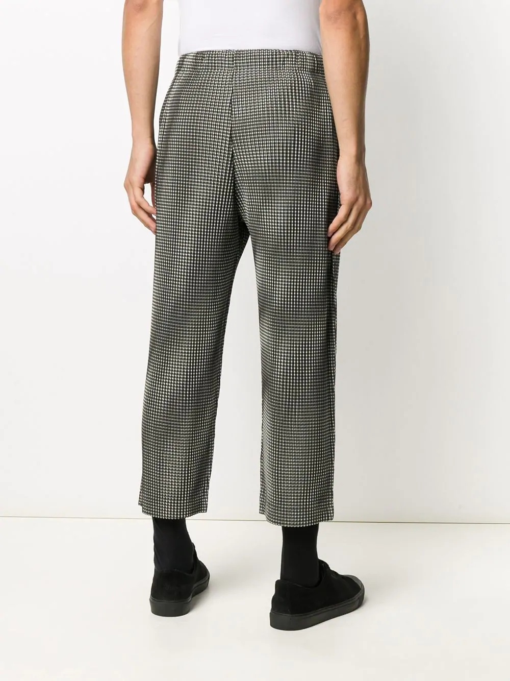 checked cropped trousers - 4