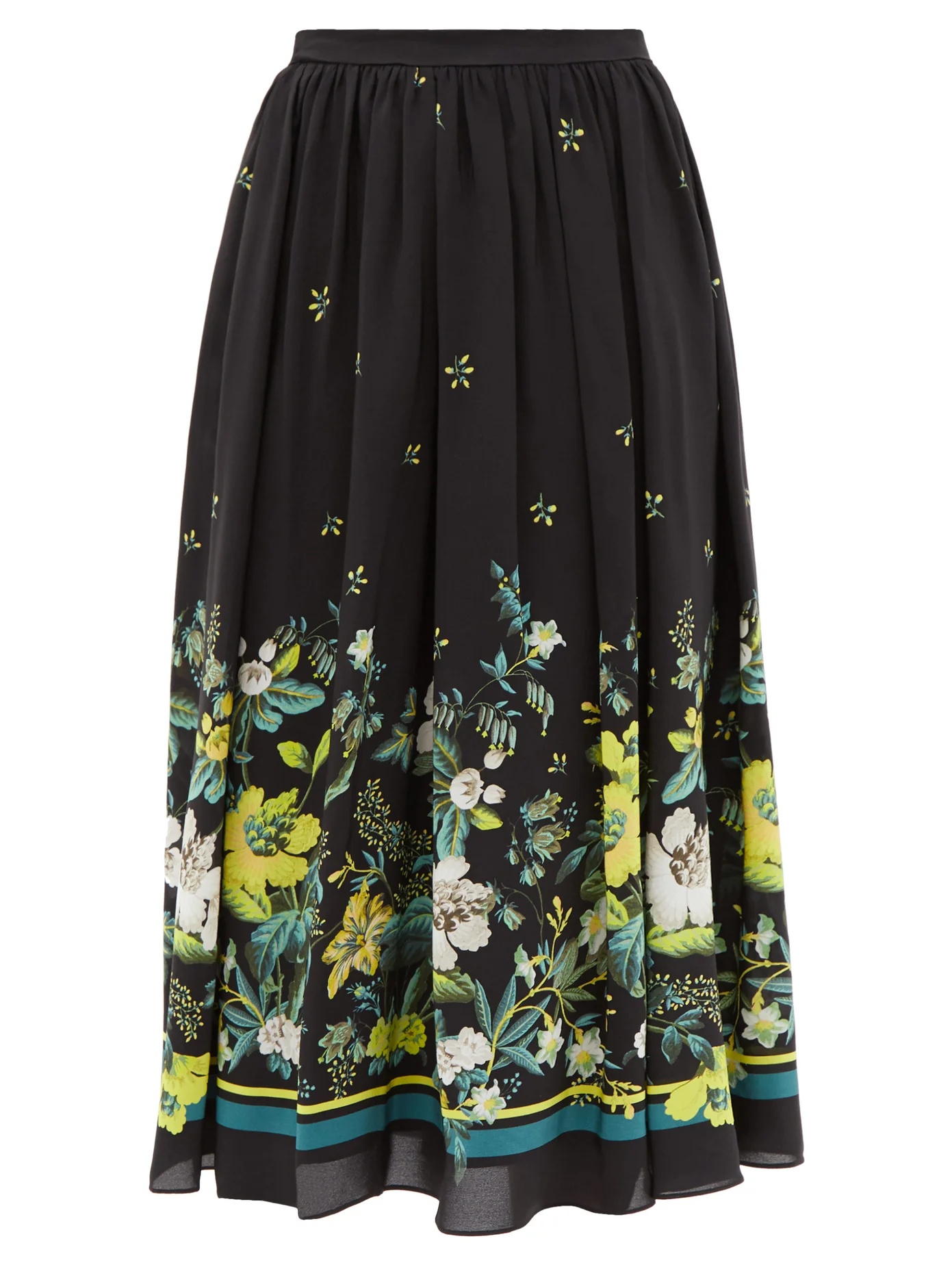 Lanie Ashcombe Forest-print silk midi skirt - 1