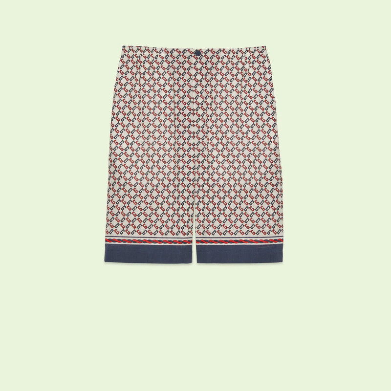 Geometric G print muslin shorts 1