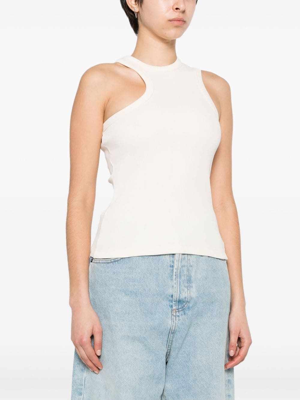 asymmetric ribbed tank top - 3