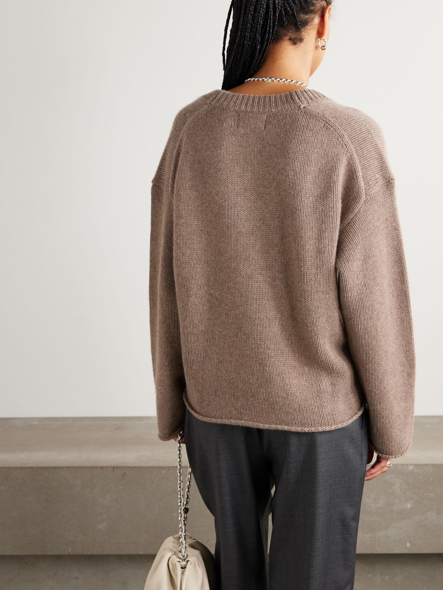 Derry oversized cashmere sweater Taupe - 3